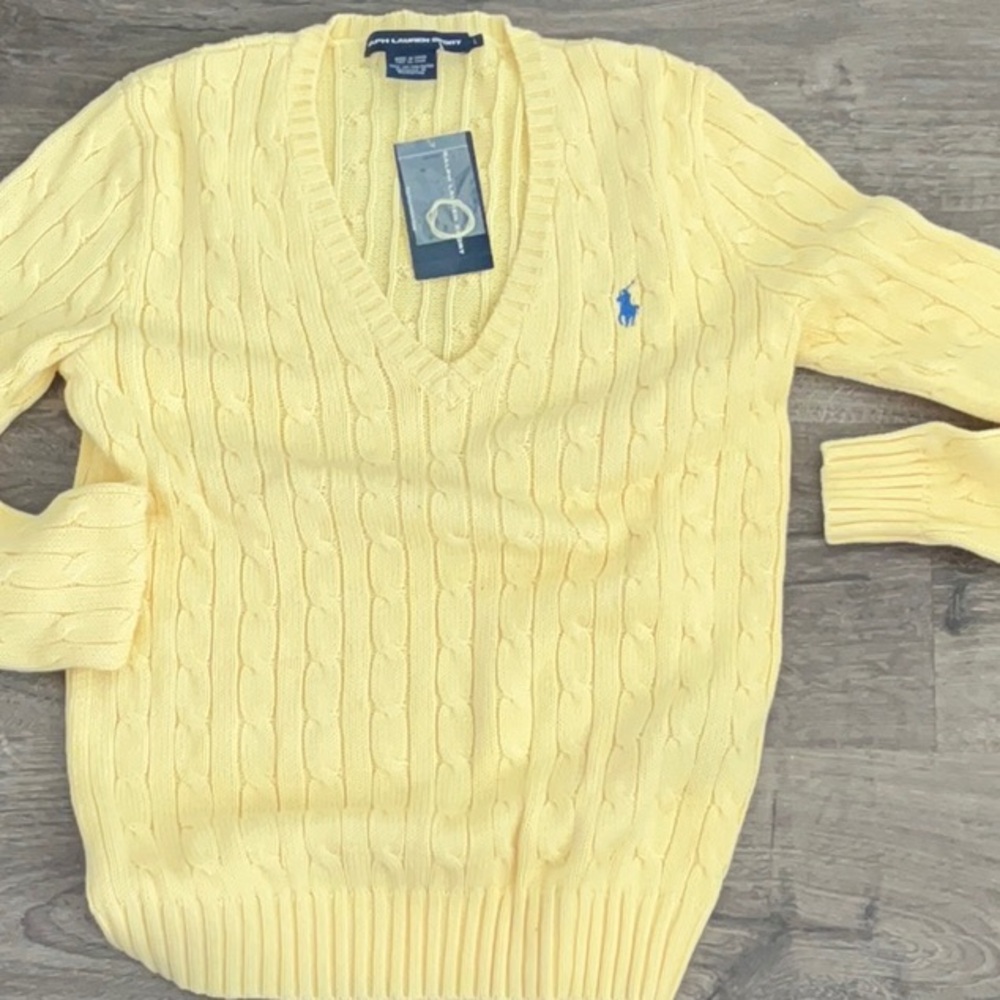 Ralph Lauren Yellow Cable Knit Sweater
